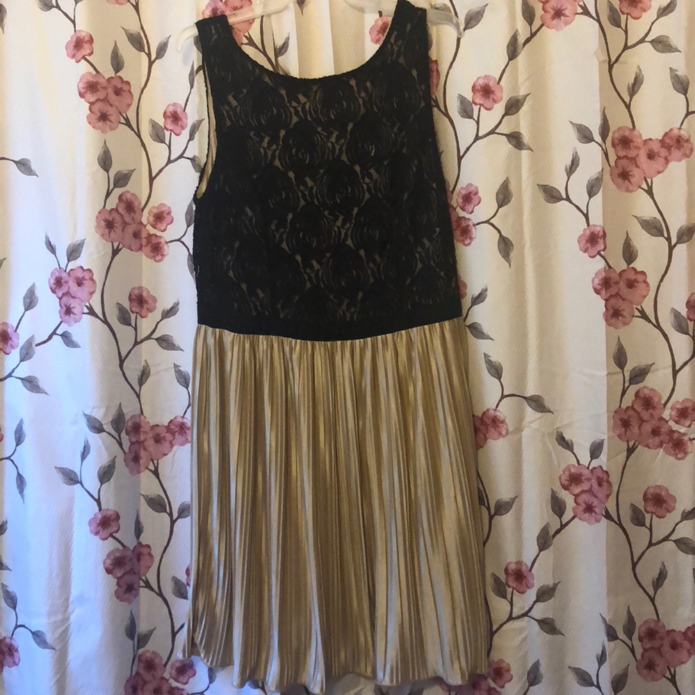 black and silver dress with zip up back